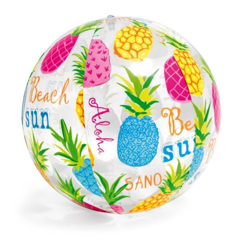 Dmuchana piłka plażowa z nadrukiem 51 cm INTEX 59040 kółka Dmuchana piłka plażowa z nadrukiem 51 cm INTEX 59040 kółka