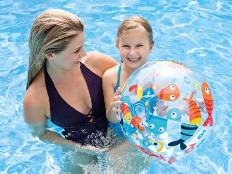 Dmuchana piłka plażowa z nadrukiem 51 cm INTEX 59040 rybki Dmuchana piłka plażowa z nadrukiem 51 cm INTEX 59040 rybki