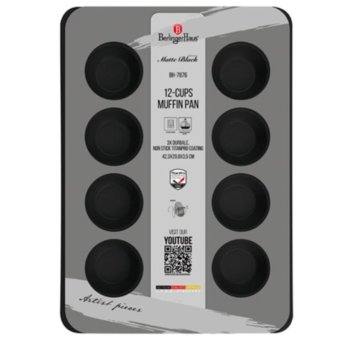 FORMA TYTANOWA DO MUFFINEK BERLINGER HAUS BH-7876 MATTE BLACK FORMA TYTANOWA DO MUFFINEK BERLINGER HAUS BH-7876 MATTE BLACK