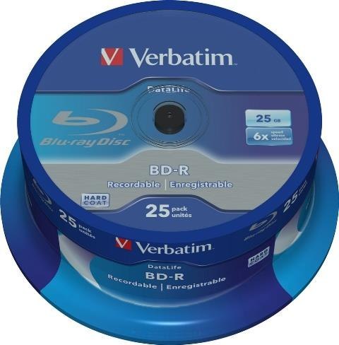 BD-R Verbatim 25 GB SL Datalife Cake 25 BD-R Verbatim 25 GB SL Datalife Cake 25