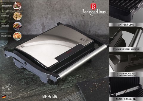 Grill elektryczny opiekacz BERLINGER HAUS BH-9139 Grill elektryczny opiekacz BERLINGER HAUS BH-9139