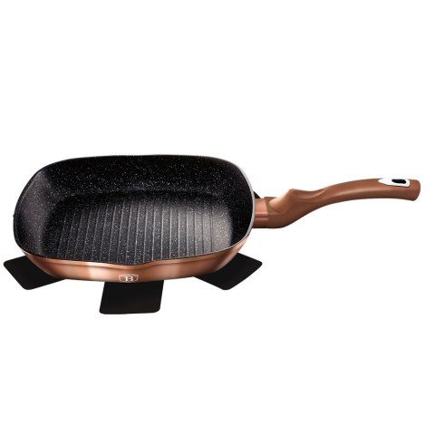 PATELNIA GRANITOWA GRILLOWA 28 cm BERLINGER HAUS ROSE GOLD BH-1521 PATELNIA GRANITOWA GRILLOWA 28 cm BERLINGER HAUS ROSE GOLD BH-1521