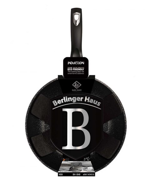 WOK GRANITOWY 28cm BERLINGERHAUS BLACK SILVER BH-1848 WOK GRANITOWY 28cm BERLINGERHAUS BLACK SILVER BH-1848