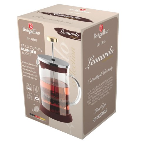 ZAPARZACZ TŁOKOWY DO KAWY HERBATY 800ml BERLINGER HAUS BH-8585 LEONARDO ZAPARZACZ TŁOKOWY DO KAWY HERBATY 800ml BERLINGER HAUS BH-8585 LEONARDO