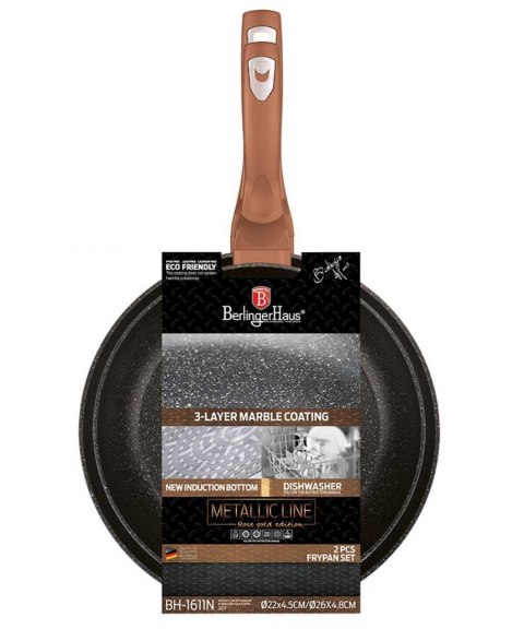 ZESTAW 2 PATELNI GRANITOWYCH BERLINGER HAUS ROSE GOLD BH-1611 ZESTAW 2 PATELNI GRANITOWYCH BERLINGER HAUS ROSE GOLD BH-1611