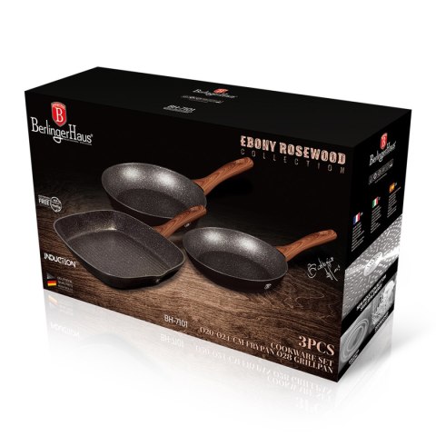ZESTAW 3 PATELNI GRANITOWYCH BERLINGER HAUS BH-7101 ZESTAW 3 PATELNI GRANITOWYCH BERLINGER HAUS BH-7101