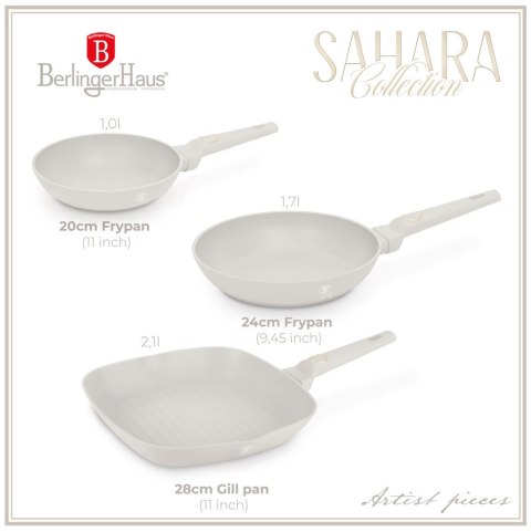 ZESTAW 3 PATELNI TYTANOWYCH BERLINGER HAUS BH-8079 SAHARA ZESTAW 3 PATELNI TYTANOWYCH BERLINGER HAUS BH-8079 SAHARA