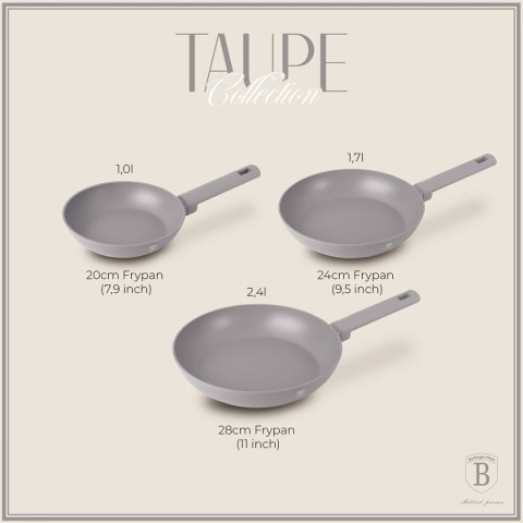 ZESTAW 3 PATELNI TYTANOWYCH BERLINGER HAUS BH-8108 TAUPE ZESTAW 3 PATELNI TYTANOWYCH BERLINGER HAUS BH-8108 TAUPE