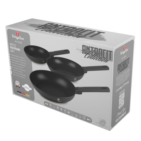 ZESTAW 3 PATELNI TYTANOWYCH BERLINGER HAUS BH-8138 ANTRACIT ZESTAW 3 PATELNI TYTANOWYCH BERLINGER HAUS BH-8138 ANTRACIT