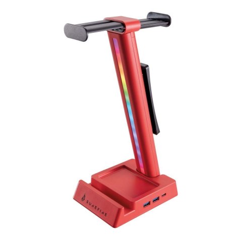 Stojak na słuchawki SureFire Vinson N2 Dual Balance Gaming RGB MF 2xUSB 3.0 USB-C Red Stojak na słuchawki SureFire Vinson N2 Dual Balance Gaming RGB MF 2xUSB 3.0 USB-C Red