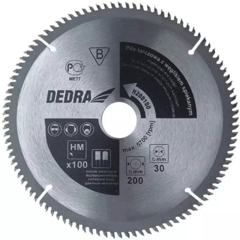 PIŁA TARCZOWA DO ALUMINIUM 200*30MM/100Z PIŁA TARCZOWA DO ALUMINIUM 200*30MM/100Z