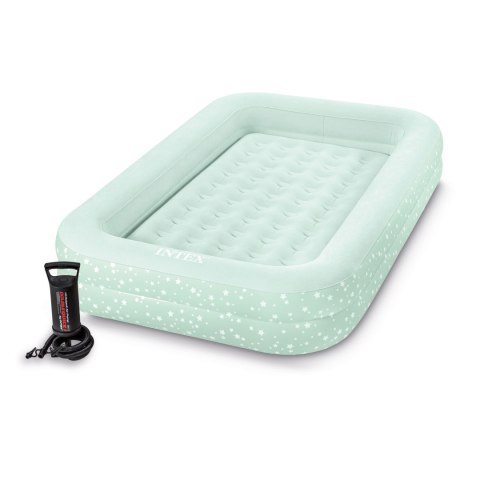 Materac dmuchany z bandami głębokie łóżko dla dziecka + pompka INTEX 66810 Materac dmuchany z bandami głębokie łóżko dla dziecka + pompka INTEX 66810