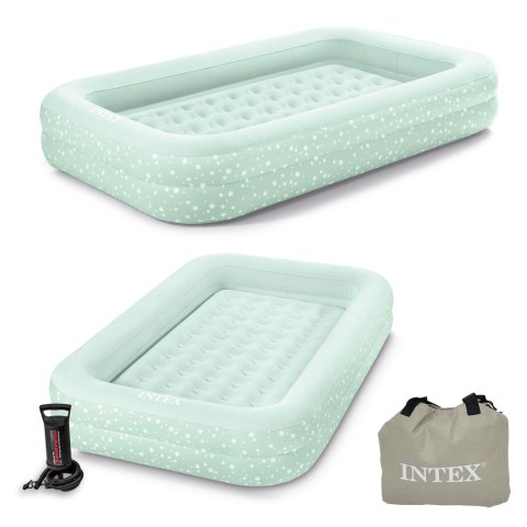 Materac dmuchany z bandami głębokie łóżko dla dziecka + pompka INTEX 66810 Materac dmuchany z bandami głębokie łóżko dla dziecka + pompka INTEX 66810