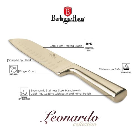 STALOWY NÓŻ SANTOKU BERLINGER HAUS 17,5cm BH-2829 GOLD STALOWY NÓŻ SANTOKU BERLINGER HAUS 17,5cm BH-2829 GOLD