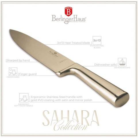 STALOWY NÓŻ SZEFA KUCHNI BERLINGER HAUS 22cm BH-2828 GOLD STALOWY NÓŻ SZEFA KUCHNI BERLINGER HAUS 22cm BH-2828 GOLD