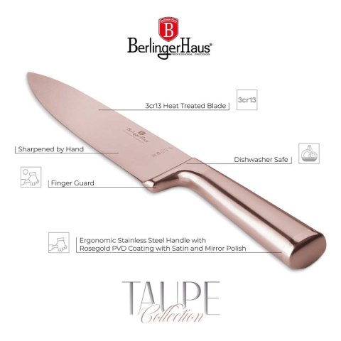 STALOWY NÓŻ SZEFA KUCHNI BERLINGER HAUS 22cm BH-2934 ROSE GOLD STALOWY NÓŻ SZEFA KUCHNI BERLINGER HAUS 22cm BH-2934 ROSE GOLD