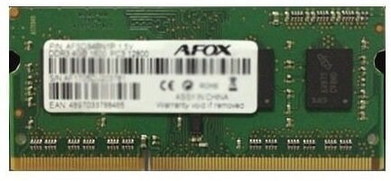 AFOX SO-DIMM DDR3 8G 1600MHZ LV 1,35V AFSD38BK1L AFOX SO-DIMM DDR3 8G 1600MHZ LV 1,35V AFSD38BK1L