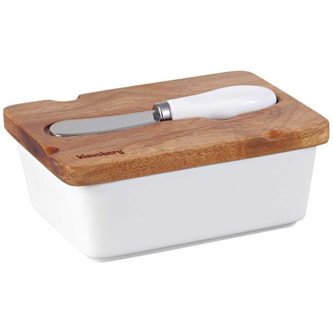 MASELNICZKA PORCELANOWA Z NOŻYKIEM KLAUSBERG KB-7785 BIAŁA MASELNICZKA PORCELANOWA Z NOŻYKIEM KLAUSBERG KB-7785 BIAŁA