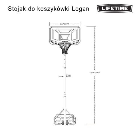 Stojak do koszykówki Lifetime 44" LOGAN 90819 Stojak do koszykówki Lifetime 44" LOGAN 90819