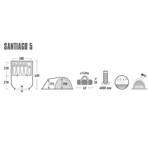 Namiot High Peak Santiago 5.0 11802 Namiot High Peak Santiago 5.0 11802