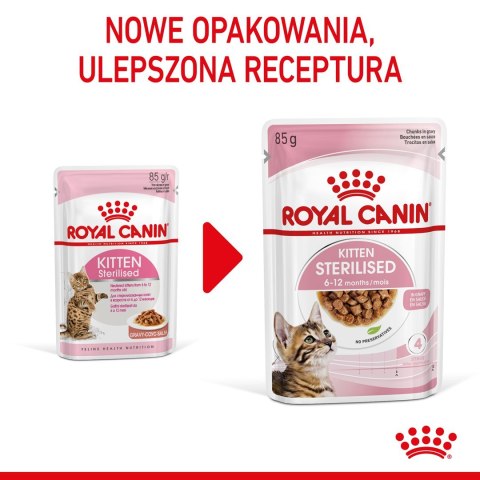 ROYAL CANIN FHN Kitten Sterilised w sosie - mokra karma dla kociąt - 12x85 g ROYAL CANIN FHN Kitten Sterilised w sosie - mokra karma dla kociąt - 12x85 g