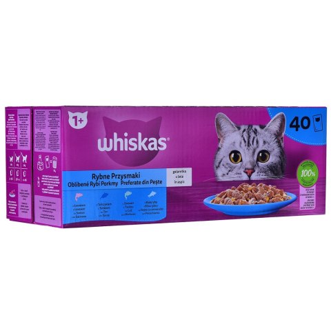 WHISKAS Rybne przysmaki w galaretce - mokra karma dla kota - 40x85 g WHISKAS Rybne przysmaki w galaretce - mokra karma dla kota - 40x85 g