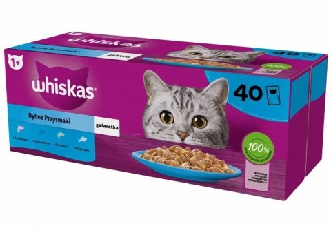 WHISKAS Rybne przysmaki w galaretce - mokra karma dla kota - 40x85 g WHISKAS Rybne przysmaki w galaretce - mokra karma dla kota - 40x85 g