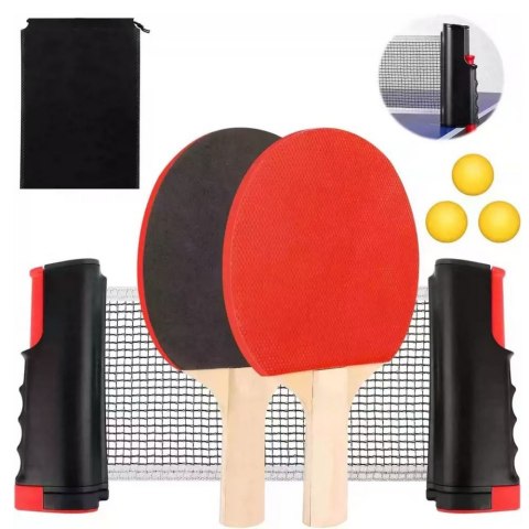 Zestaw Do Ping Ponga Tenis Stołowy Siatka Paletki Piłeczki 3szt Zestaw Do Ping Ponga Tenis Stołowy Siatka Paletki Piłeczki 3szt
