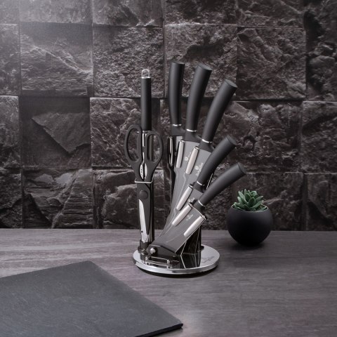 ZESTAW NOŻY BERLINGER HAUS BH-2565 BLACK SILVER W STOJAKU ZESTAW NOŻY BERLINGER HAUS BH-2565 BLACK SILVER W STOJAKU