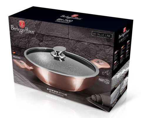 WOK GRANITOWY 30cm BERLINGER HAUS BH-7100 ROSE GOLD WOK GRANITOWY 30cm BERLINGER HAUS BH-7100 ROSE GOLD