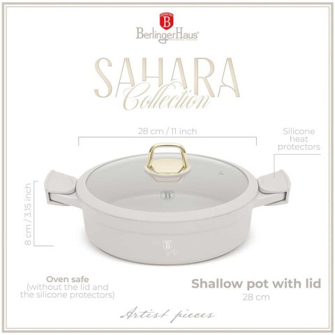 PŁASKI GARNEK TYTANOWY Z POKRYWĄ 28cm BERLINGER HAUS BH-7785 SAHARA PŁASKI GARNEK TYTANOWY Z POKRYWĄ 28cm BERLINGER HAUS BH-7785 SAHARA