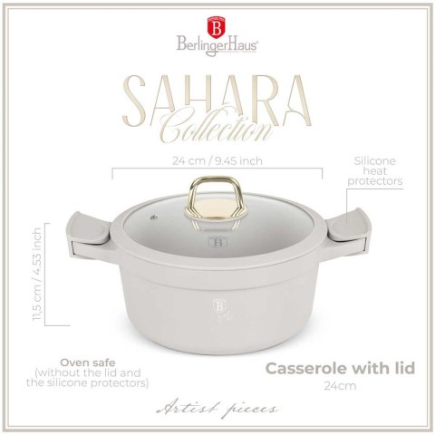 GARNEK TYTANOWY Z POKRYWĄ 24cm BERLINGER HAUS BH-7787 SAHARA GARNEK TYTANOWY Z POKRYWĄ 24cm BERLINGER HAUS BH-7787 SAHARA