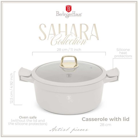 GARNEK TYTANOWY Z POKRYWĄ 28cm BERLINGER HAUS BH-7788 SAHARA GARNEK TYTANOWY Z POKRYWĄ 28cm BERLINGER HAUS BH-7788 SAHARA