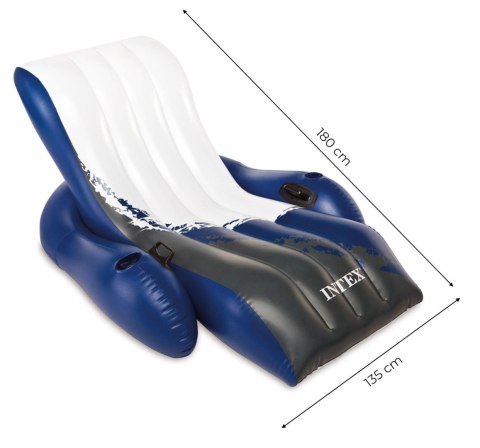 Materac fotel dmuchany wodny plażowy 2w1 180x135cm INTEX 58868 Materac fotel dmuchany wodny plażowy 2w1 180x135cm INTEX 58868