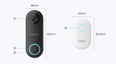 Reolink bezprzewodowy wideo dzwonek Wi-Fi 5MPx Reolink bezprzewodowy wideo dzwonek Wi-Fi 5MPx