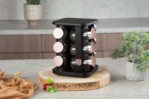 STOJAK OBROTOWY NA PRZYPRAWY 12 POJEMNIKÓW BERLINGER HAUS BH-8559 BLACK ROSE STOJAK OBROTOWY NA PRZYPRAWY 12 POJEMNIKÓW BERLINGER HAUS BH-8559 BLACK ROSE