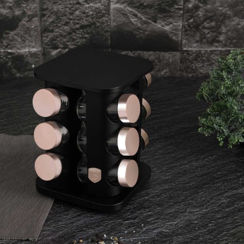 STOJAK OBROTOWY NA PRZYPRAWY 12 POJEMNIKÓW BERLINGER HAUS BH-8559 BLACK ROSE STOJAK OBROTOWY NA PRZYPRAWY 12 POJEMNIKÓW BERLINGER HAUS BH-8559 BLACK ROSE