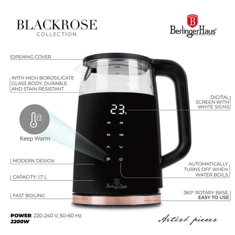 CZAJNIK ELEKTRYCZNY 1,7L BERLINGER HAUS BH-9477 BLACK ROSE CZAJNIK ELEKTRYCZNY 1,7L BERLINGER HAUS BH-9477 BLACK ROSE