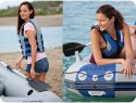 Ponton dmuchany Mariner 3 dla 3 osób wiosła pompka uchwyty na wędkę i silnik INTEX 68373