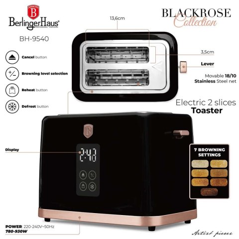 CZAJNIK ELEKTRYCZNY 1,7L + TOSTER CYFROWY BERLINGER HAUS BH-9540 BLACK ROSE CZAJNIK ELEKTRYCZNY 1,7L + TOSTER CYFROWY BERLINGER HAUS BH-9540 BLACK ROSE