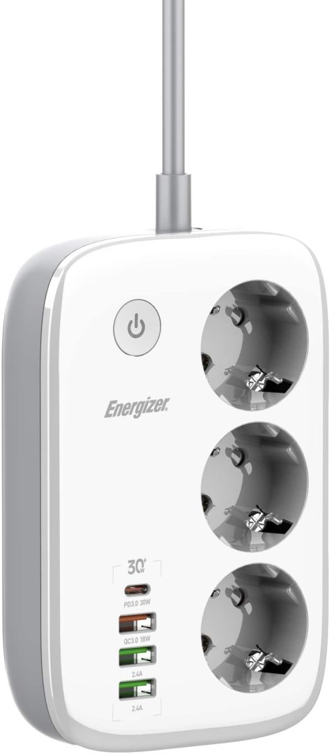 LISTWA ZASILAJĄCA SMART Energizer Z Wi-Fi I APP 3x SCHUKO 3x USB-A 1x USB-C 2500W 10A KABEL 2M LISTWA ZASILAJĄCA SMART Energizer Z Wi-Fi I APP 3x SCHUKO 3x USB-A 1x USB-C 2500W 10A KABEL 2M