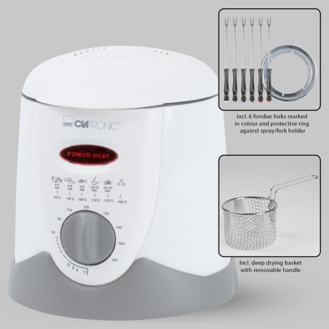 Frytownica Clatronic FFR 2916 (1 l; 840W; kolor biały) Frytownica Clatronic FFR 2916 (1 l; 840W; kolor biały)