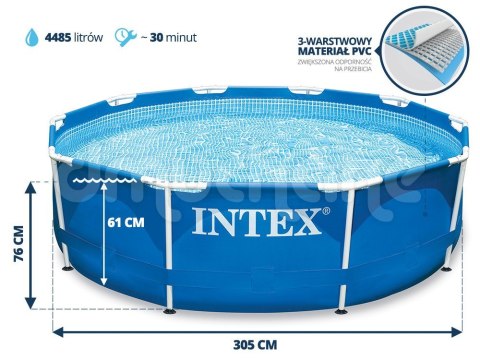 Basen ogrodowy stelażowy 305 x 76 cm INTEX 28200 Basen ogrodowy stelażowy 305 x 76 cm INTEX 28200