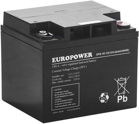 Akumulator AGM EUROPOWER serii EPS 12V 42Ah (Żywotność 8-12 lat) Akumulator AGM EUROPOWER serii EPS 12V 42Ah (Żywotność 8-12 lat)