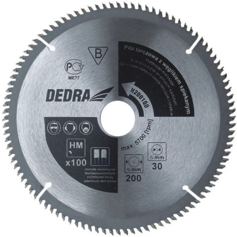 PIŁA TARCZOWA DO ALUMINIUM 205*30MM/100Z PIŁA TARCZOWA DO ALUMINIUM 205*30MM/100Z