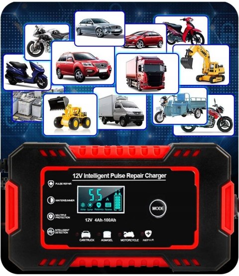 PROSTOWNIK AUTOMATYCZNY ŁADOWARKA AKUMULATORA 12V + SZCZOTKA DO KLEM GRATIS PROSTOWNIK AUTOMATYCZNY ŁADOWARKA AKUMULATORA 12V + SZCZOTKA DO KLEM GRATIS