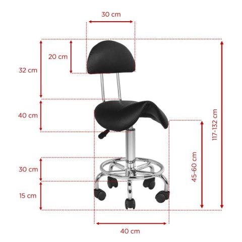 Taboret kosmetyczny 6001 czarny Taboret kosmetyczny 6001 czarny