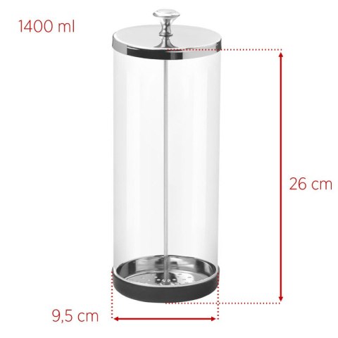 Pojemnik szklany do dezynfekcji narzędzi 1400 ml Pojemnik szklany do dezynfekcji narzędzi 1400 ml