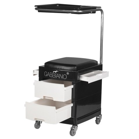 Pomocnik - taboret do pedicure 16 plus czarny/biały Pomocnik - taboret do pedicure 16 plus czarny/biały