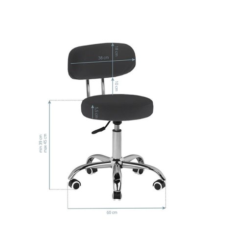 Taboret kosmetyczny do pedicure A-007 czarny Taboret kosmetyczny do pedicure A-007 czarny